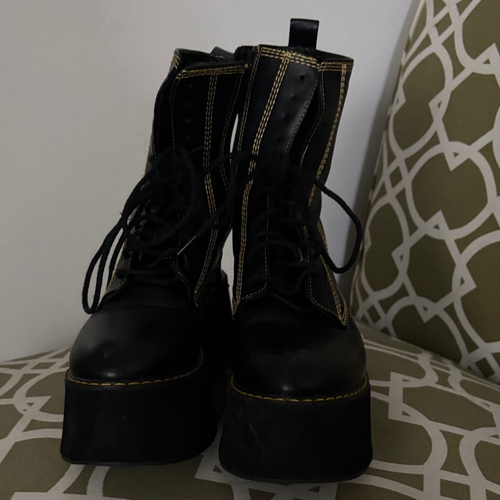 Black Platform Boots - image 2